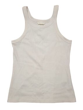 H&M White Cotton Ribbed Tank Top